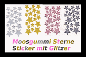 Glitzer Sterne Sticker Moosgummi