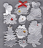 Geprgte 3D-Weihnachtssticker / SONDERPOSTEN