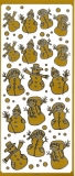 Ziersticker Schneemnner gold