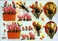 3D-Bogen, geprgt - Motiv Tulpenkrbchen