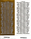 1 Bogen Sticker - Ostergre und Ostereier - gold