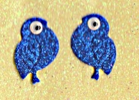 Glitzersticker mit Wackelaugen Vogelmotive