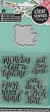 Clearstamps mit Stanzschablone Schriftzge