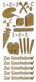 Ziersticker Zur Einschulung gold