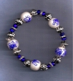 Modeschmuck Armband wei-blau-silber