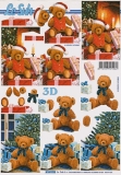 3D-Bogen - Motiv Teddybr im Weihnachtszimmer