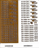 1 Bogen Sticker - Ich liebe Dich - gold