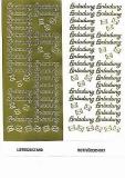 1 Bogen Sticker - gold - Einladung -