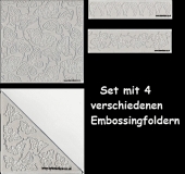 Prgefolder - Embossingfolder - Set mit 4 Schablonen - Sonderpreis