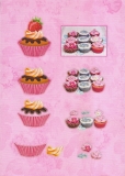 3D-Stanzbogen mit Glitter - Cupcakes und Babyschuhe