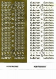 1 Bogen Sticker - Schriftzge - Gutschein - gold