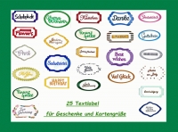 Textlabel Glckwnsche - Set mit 25 Stck ( 0,119/Stck )