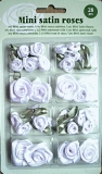 Satinrosen Set weiss   28 Rosen  (  0,079/ Stck )