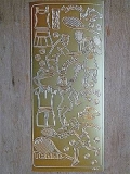 Ziersticker - Tennismotive - gold