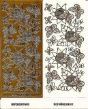 1 Bogen Ziersticker - Sonnenblumen - gold