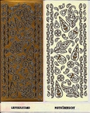 1 Bogen Ziersticker - Paisleymotive - gold