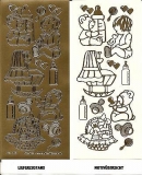 1 Bogen Ziersticker - Babymotive - gold