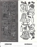 1 Bogen Ziersticker - Babymotive - silber